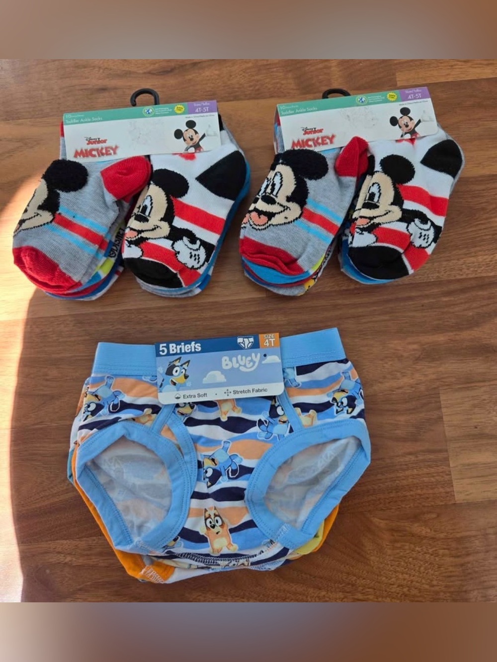 NWT Toddler Mickey Mouse Socks + Bluey Underwear Bundle